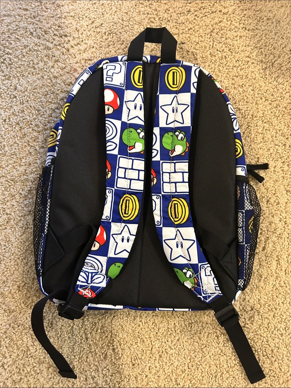 Super Mario Patterned Backpack - Blue/White/Red - Picture 2 of 4